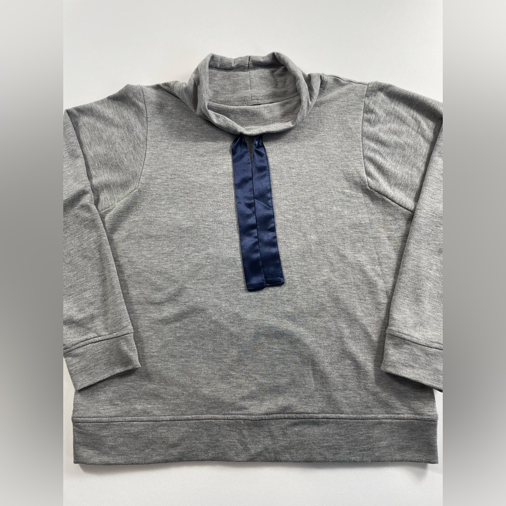 Crown & Ivy Gray Cowl Neck Cozy Lounge Pullover Sweatshirt – Soft Fleece S